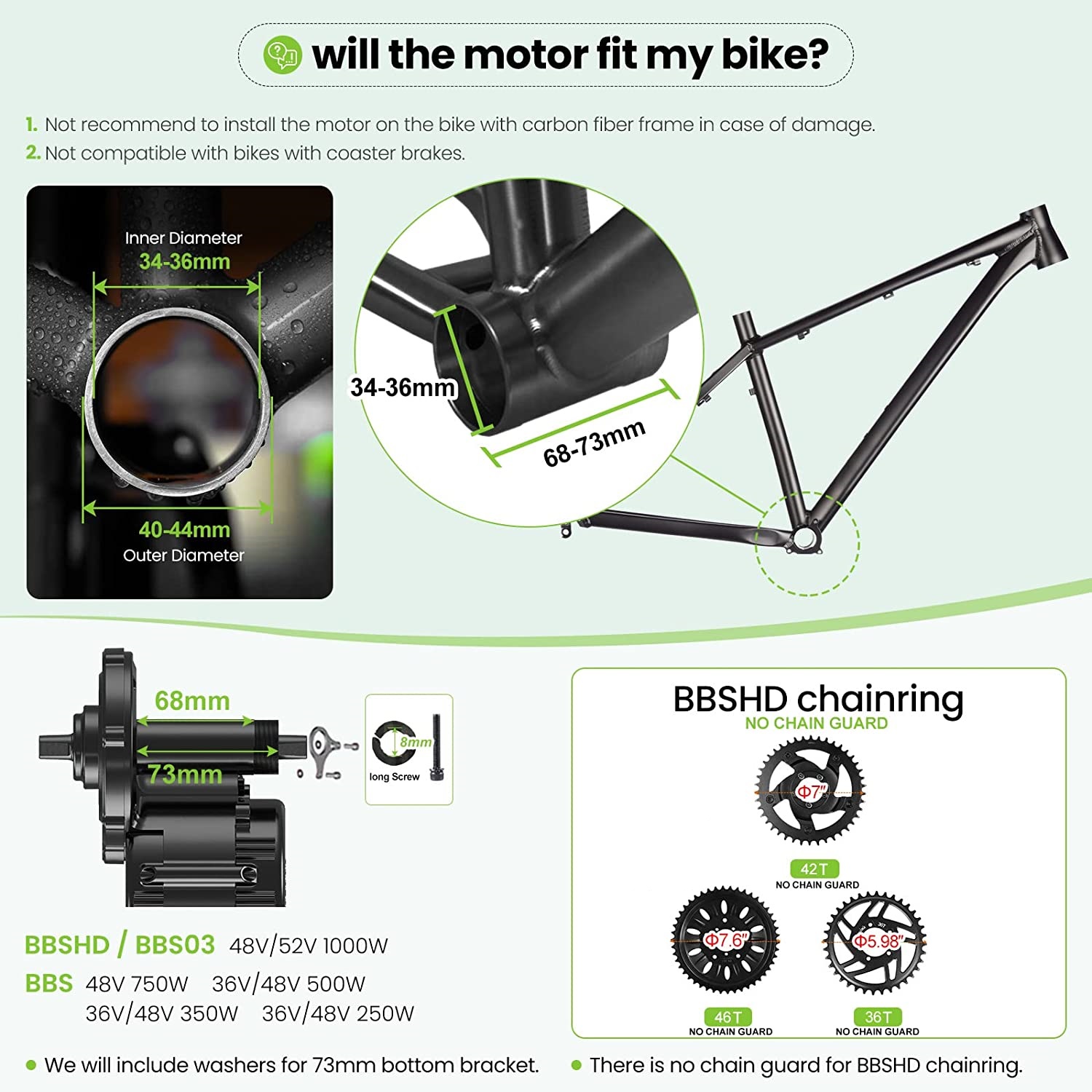 Bafang UART 48V/52V 1000W Moto - Bafang Bbshd 1000W Conversion Kit ulasan dan harga