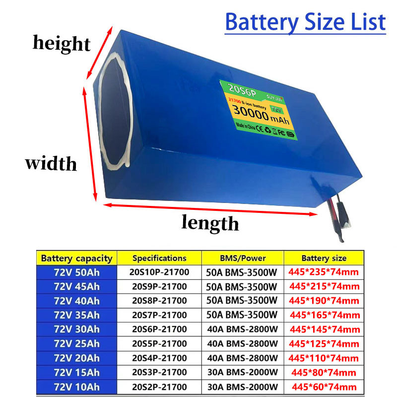 Paket Baterai Lithium 72V 50Ah - Electric Bicycle Battery 72V 30Ah ulasan dan harga
